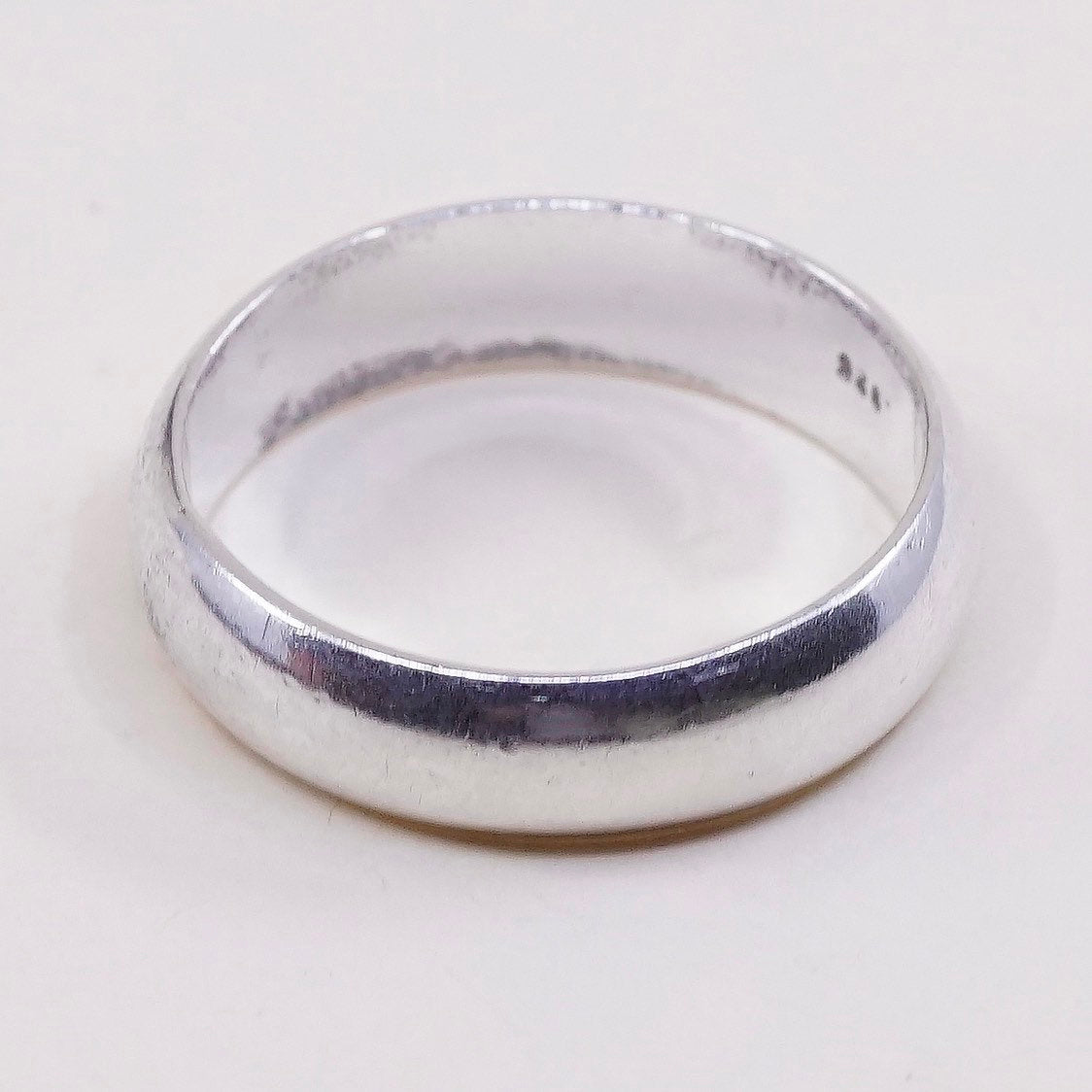sz 10, vtg sterling silver handmade ring, 925 band, wedding band