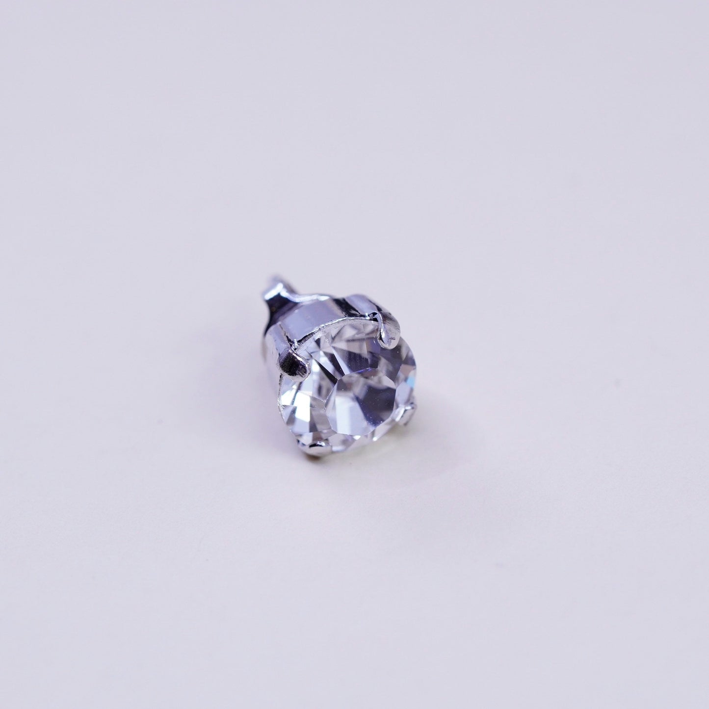7mm, Vintage sterling 925 silver cz studs, fashion minimalist earrings
