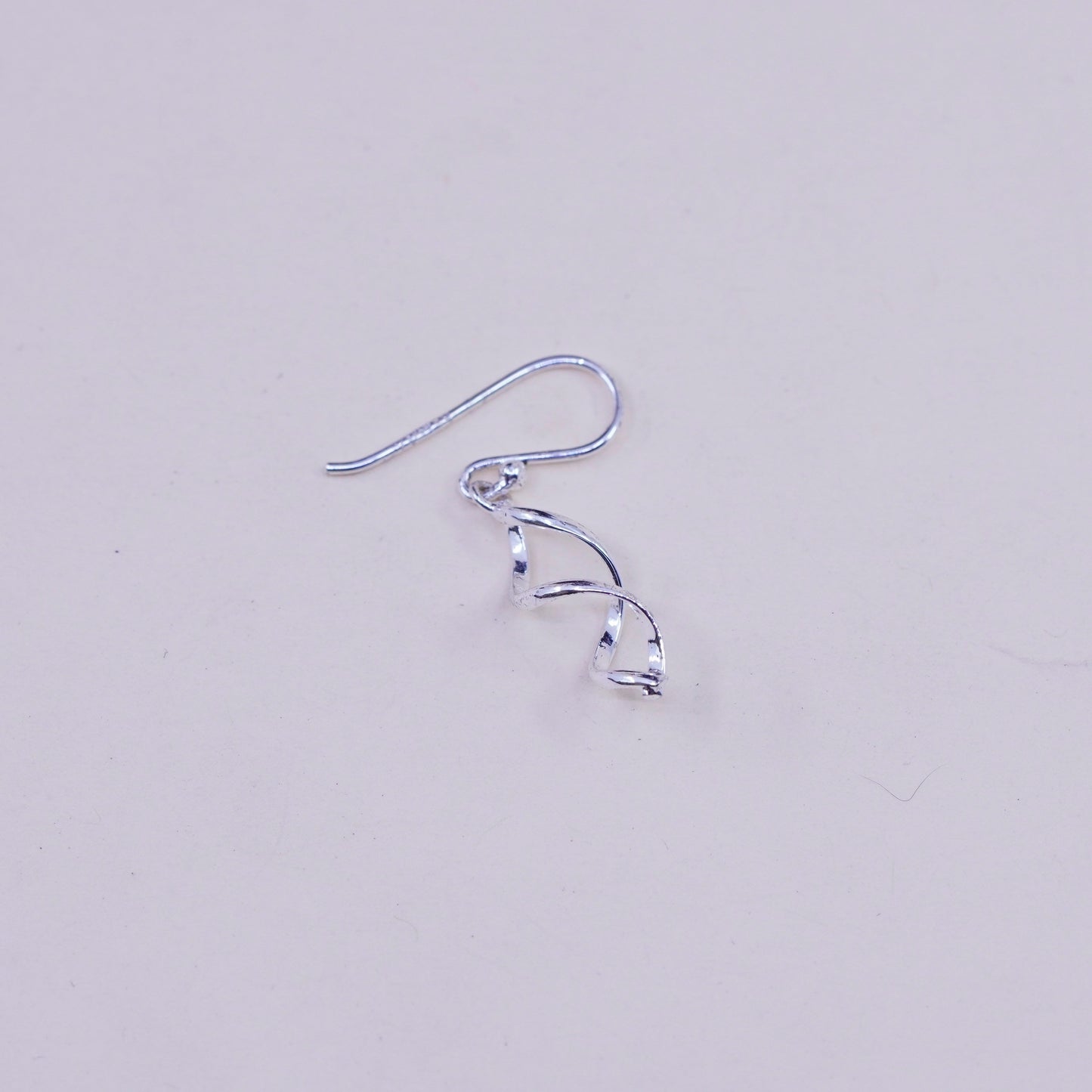 Vintage sterling silver handmade earrings, 925 twisted dangles