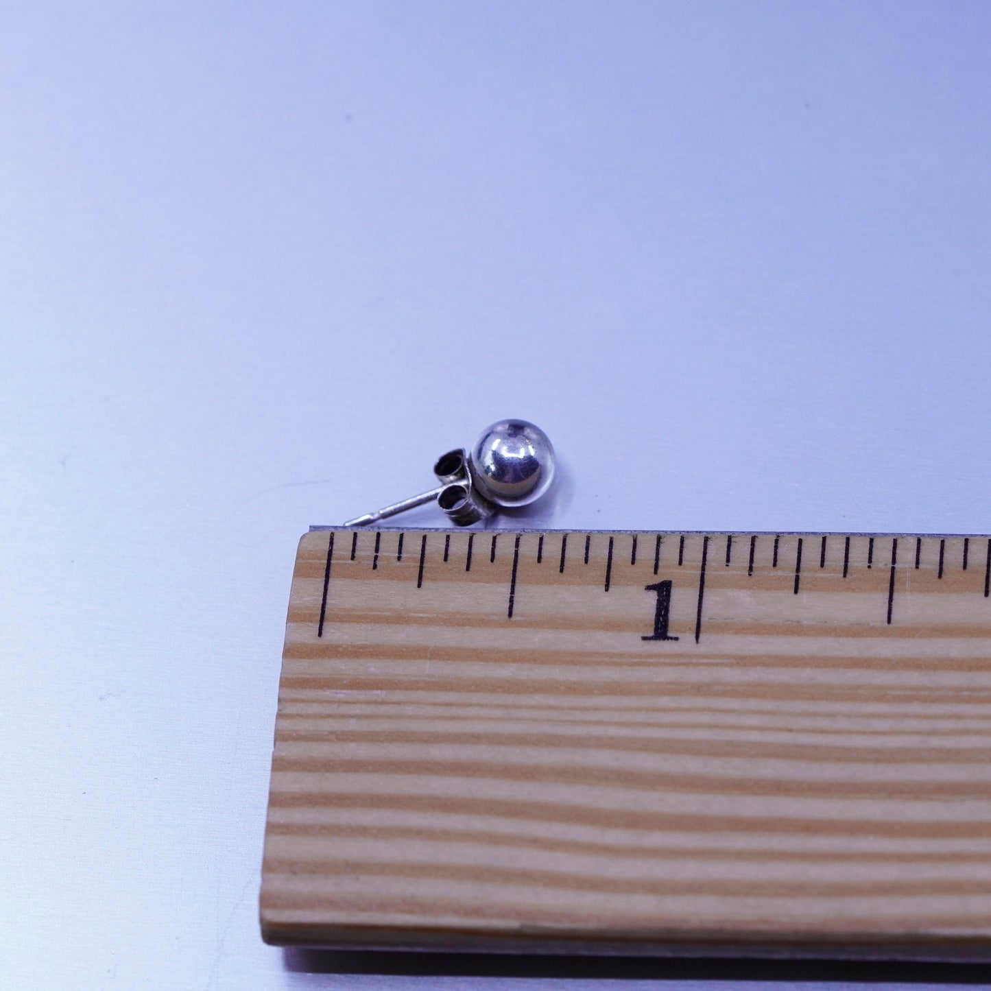 5mm, Vintage Sterling 925 silver handmade earrings, bead studs