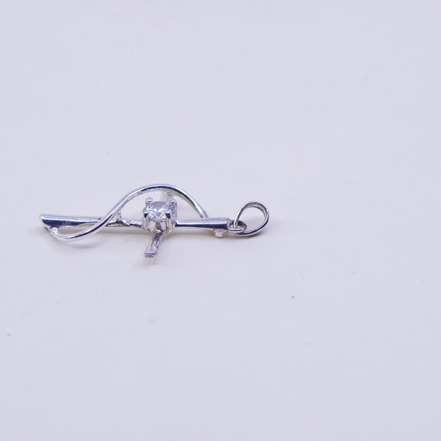 Vintage sterling silver pendant, 925 cross with Cz