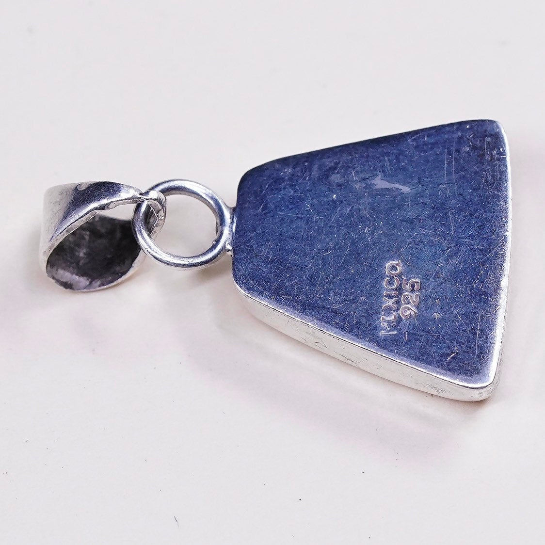VTG handmade sterling silver pendant, Mexico 925 with orange agate