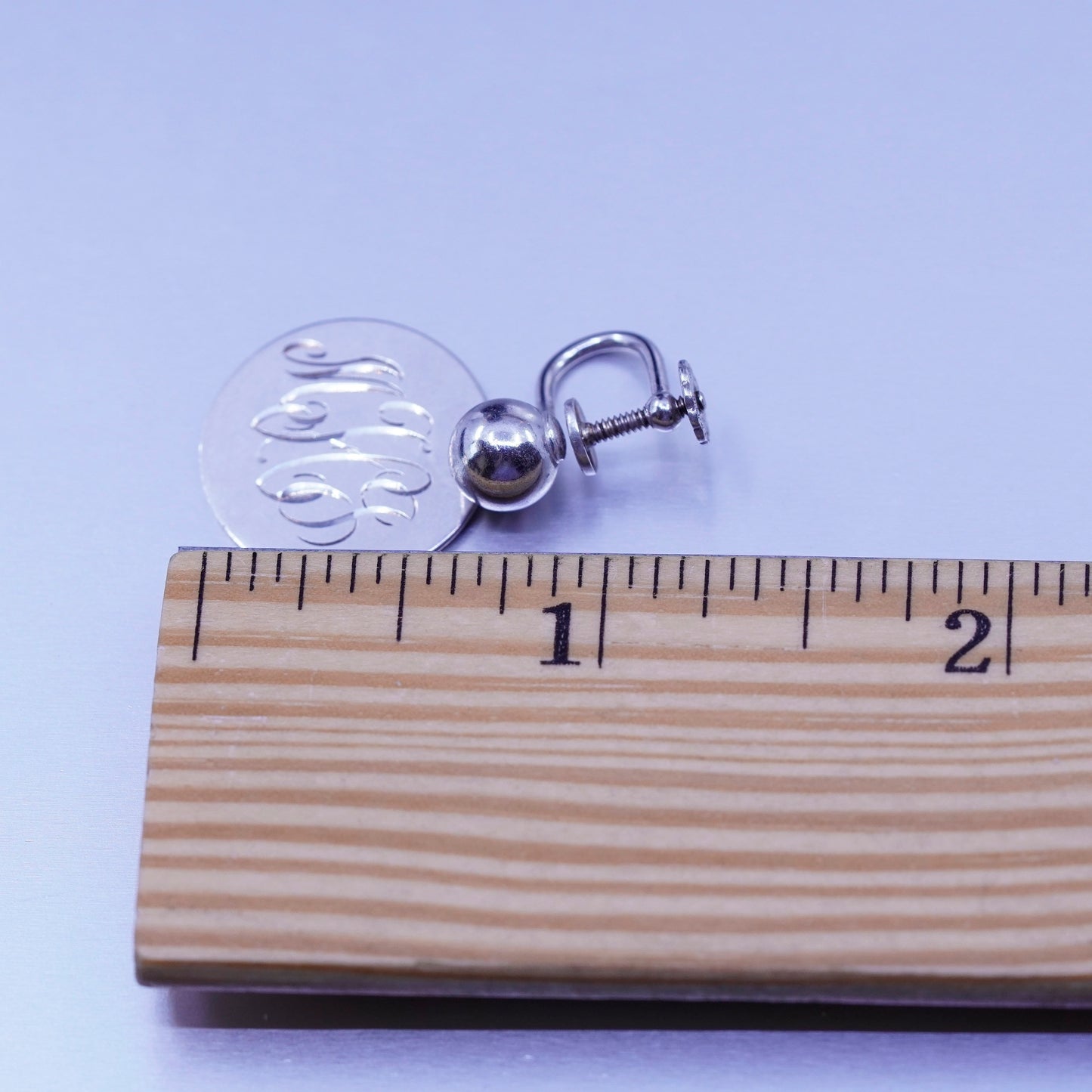 modern admark Sterling 925 silver handmade earrings, screw back round dangled