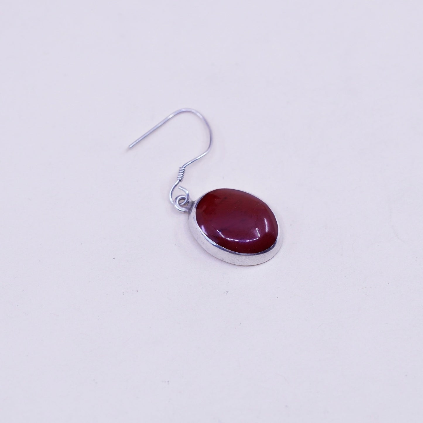 Vintage Sterling 925 silver handmade earrings with red onyx drops