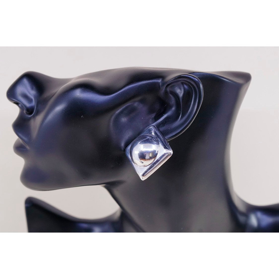 Vintage Zina Sterling silver clip on earrings, Modern 925 silver with beads
