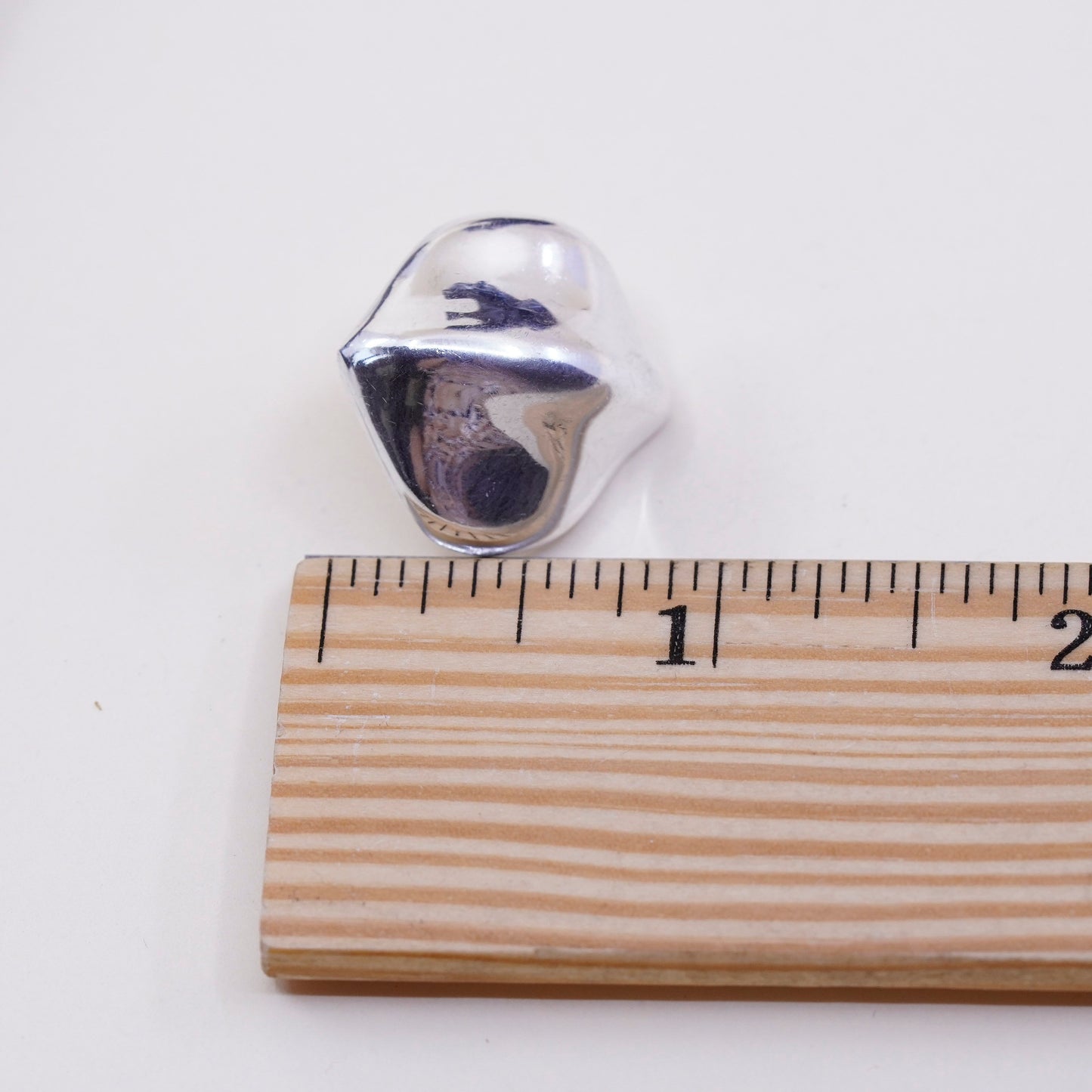 Vintage Sterling silver handmade earrings, solid 925 Ribbed origami studs