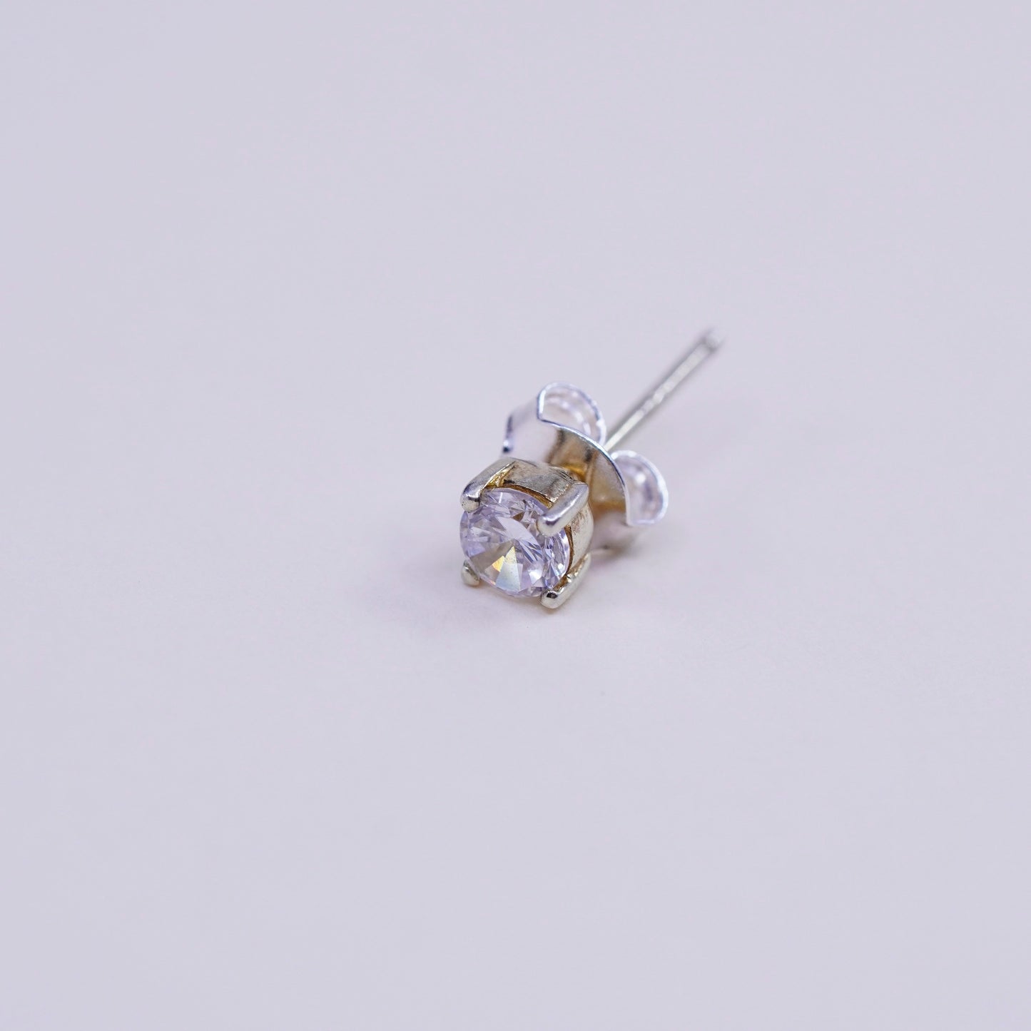 3mm, Vintage gold over sterling 925 silver cz studs, minimalist earrings