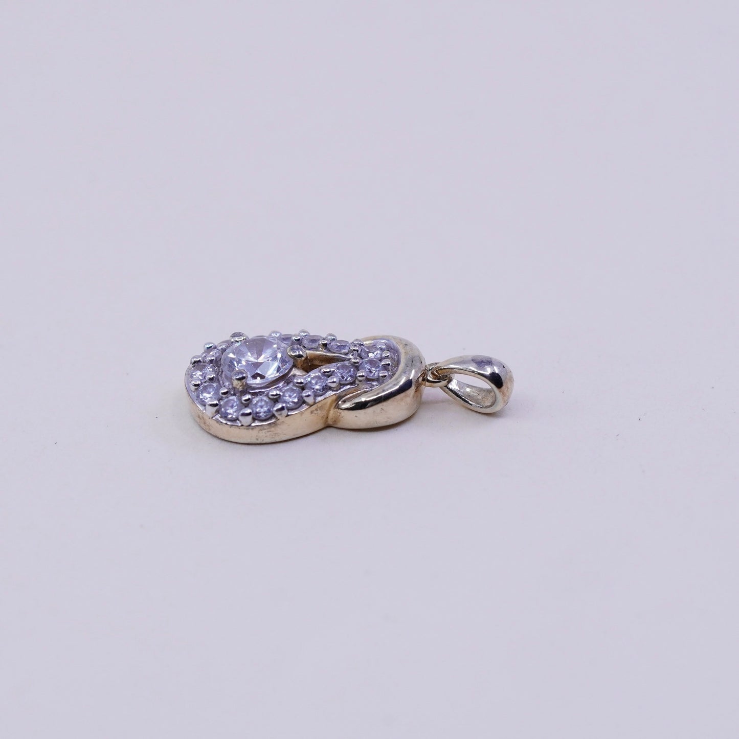 vintage vermeil Gold over Sterling 925 silver pendant with cz details
