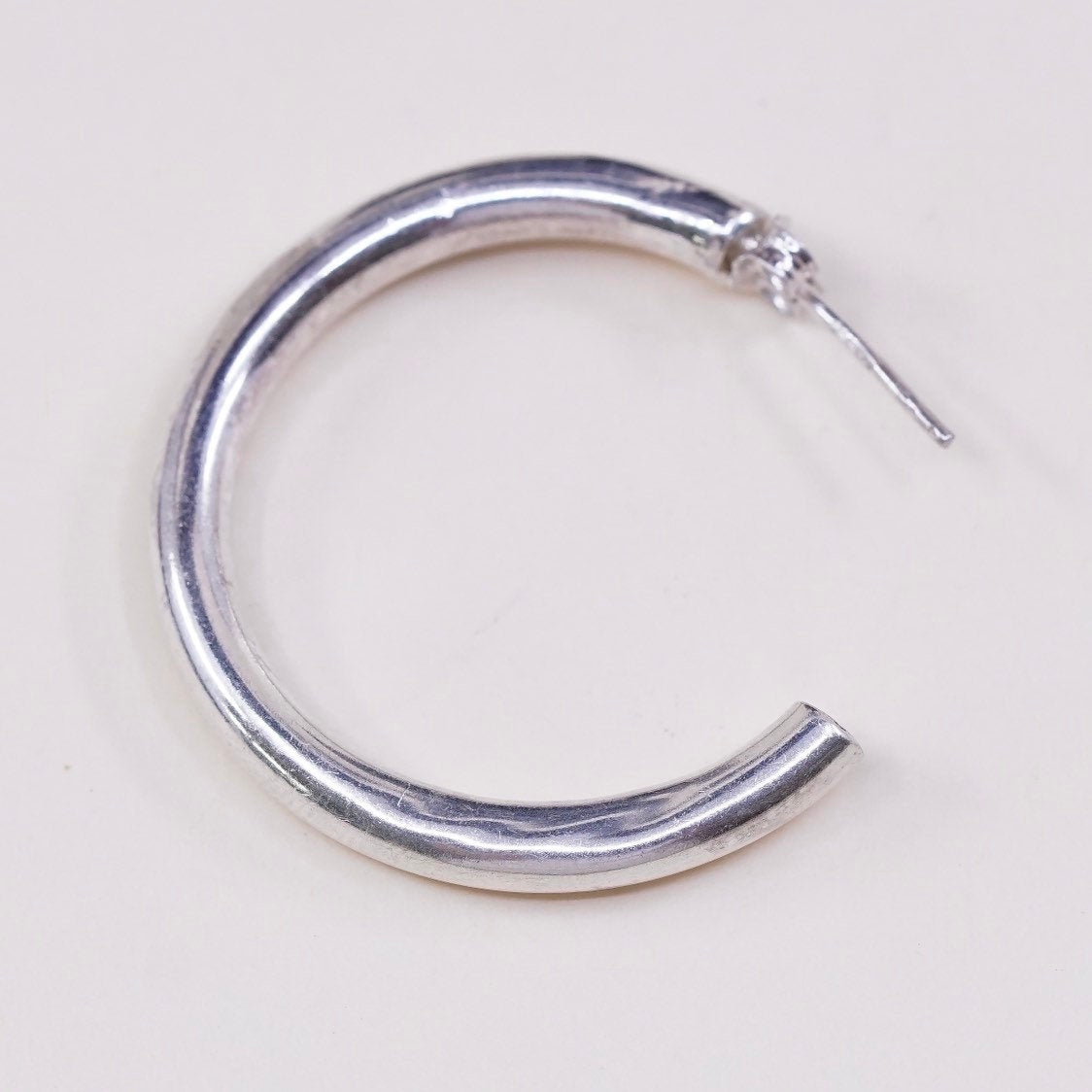 1.25", VTG sterling 925 silver loop earrings, primitive hoops