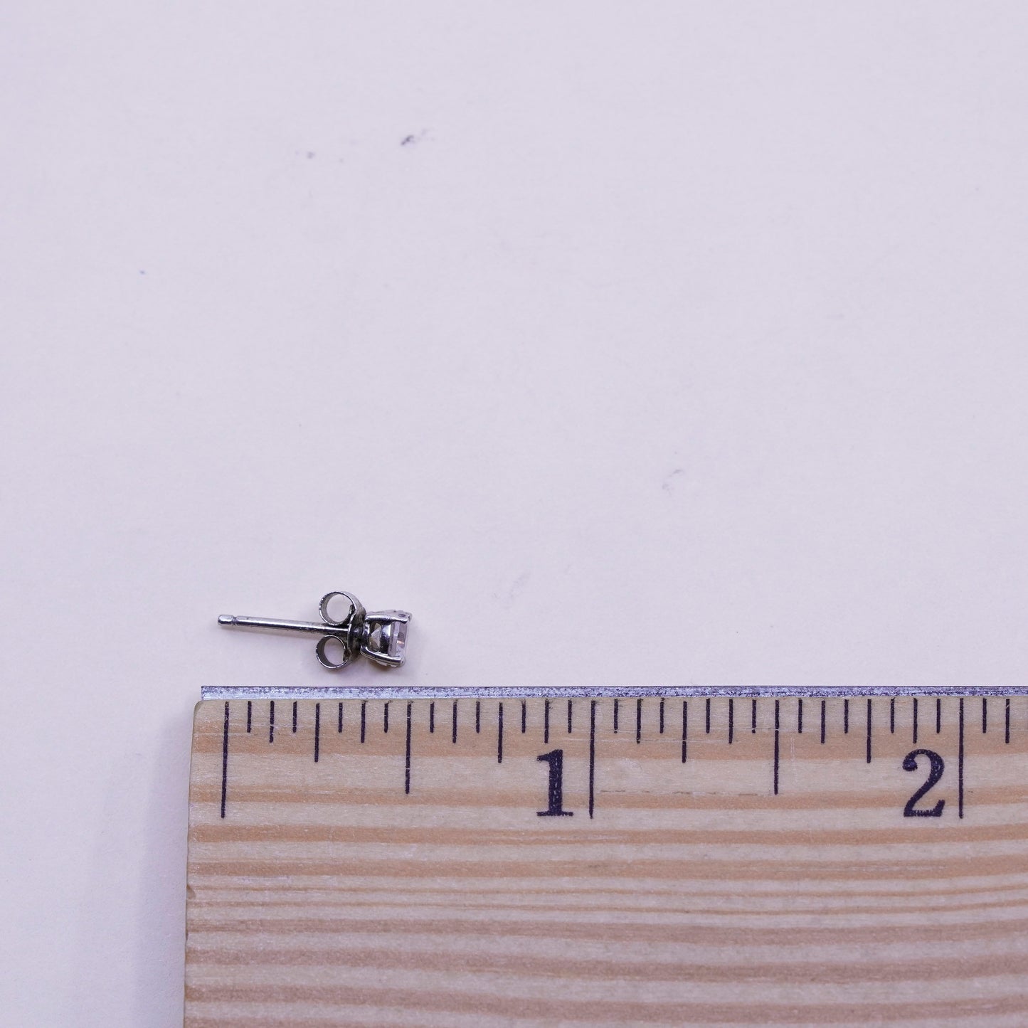 3mm, Vintage sterling 925 silver cz studs, minimalist earrings