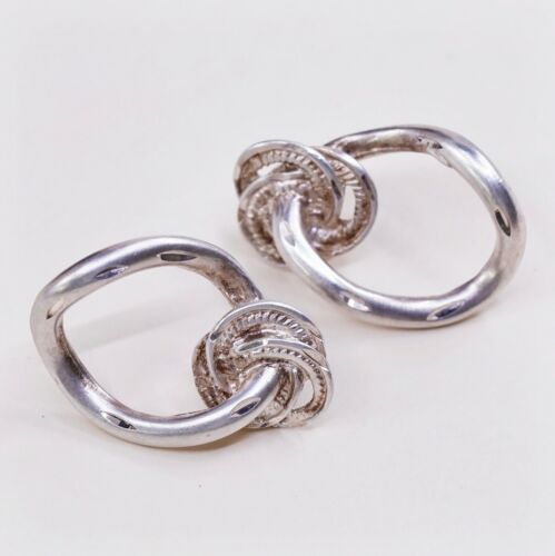 Vtg Silpada Handmade 925 Sterling Silver Circle Round Infinity Studs Earrings