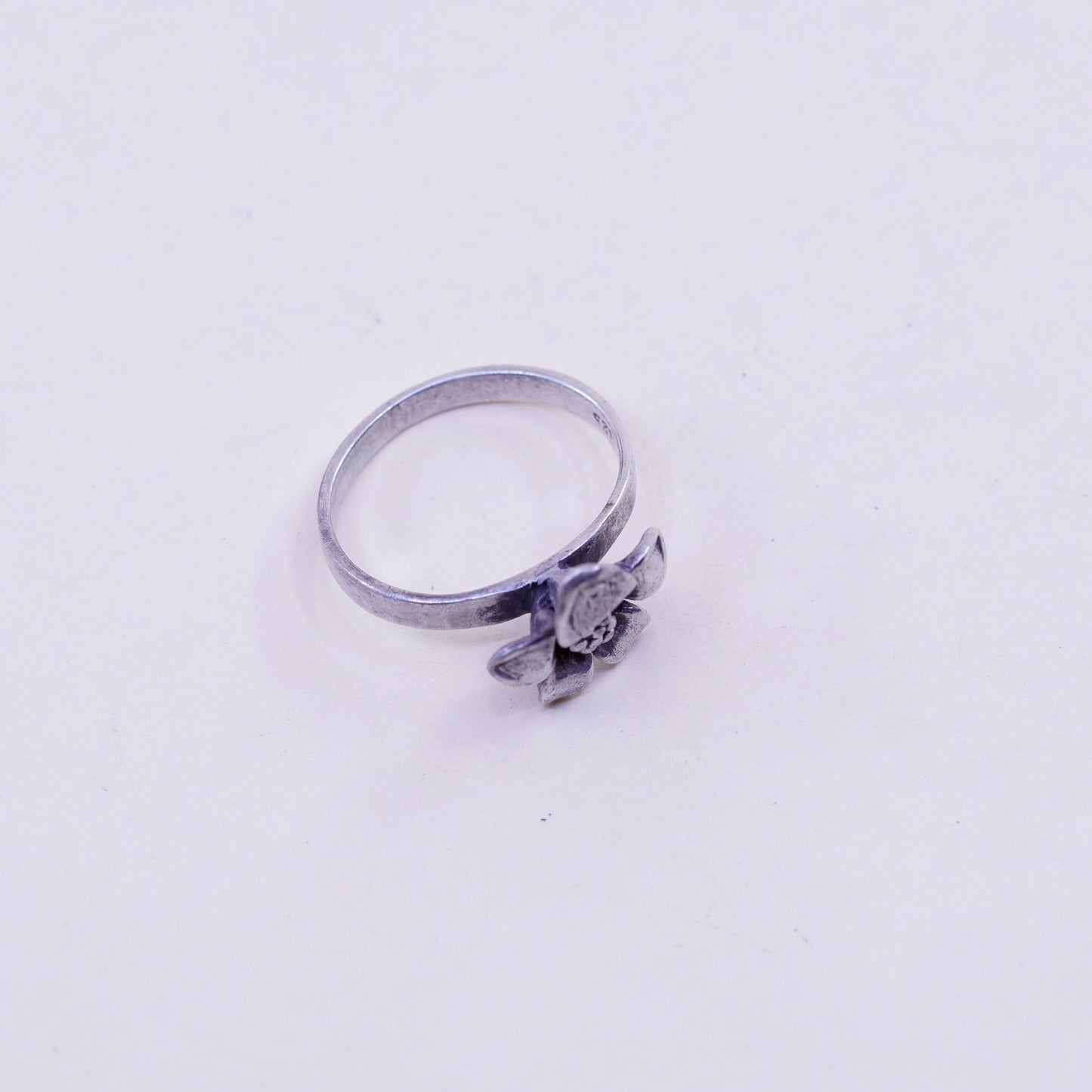 Size 5.5, vintage Sterling silver handmade ring, 925 lily flower