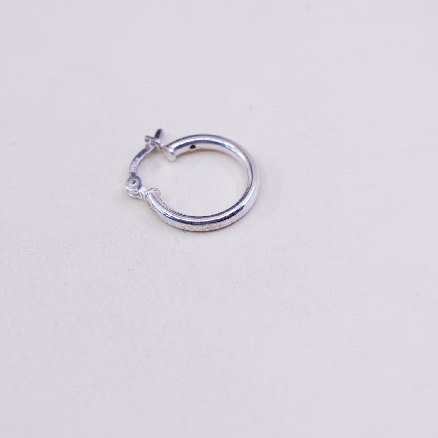 0.5”, Vintage sterling silver loop earrings, minimalist, 925 hoops, huggie