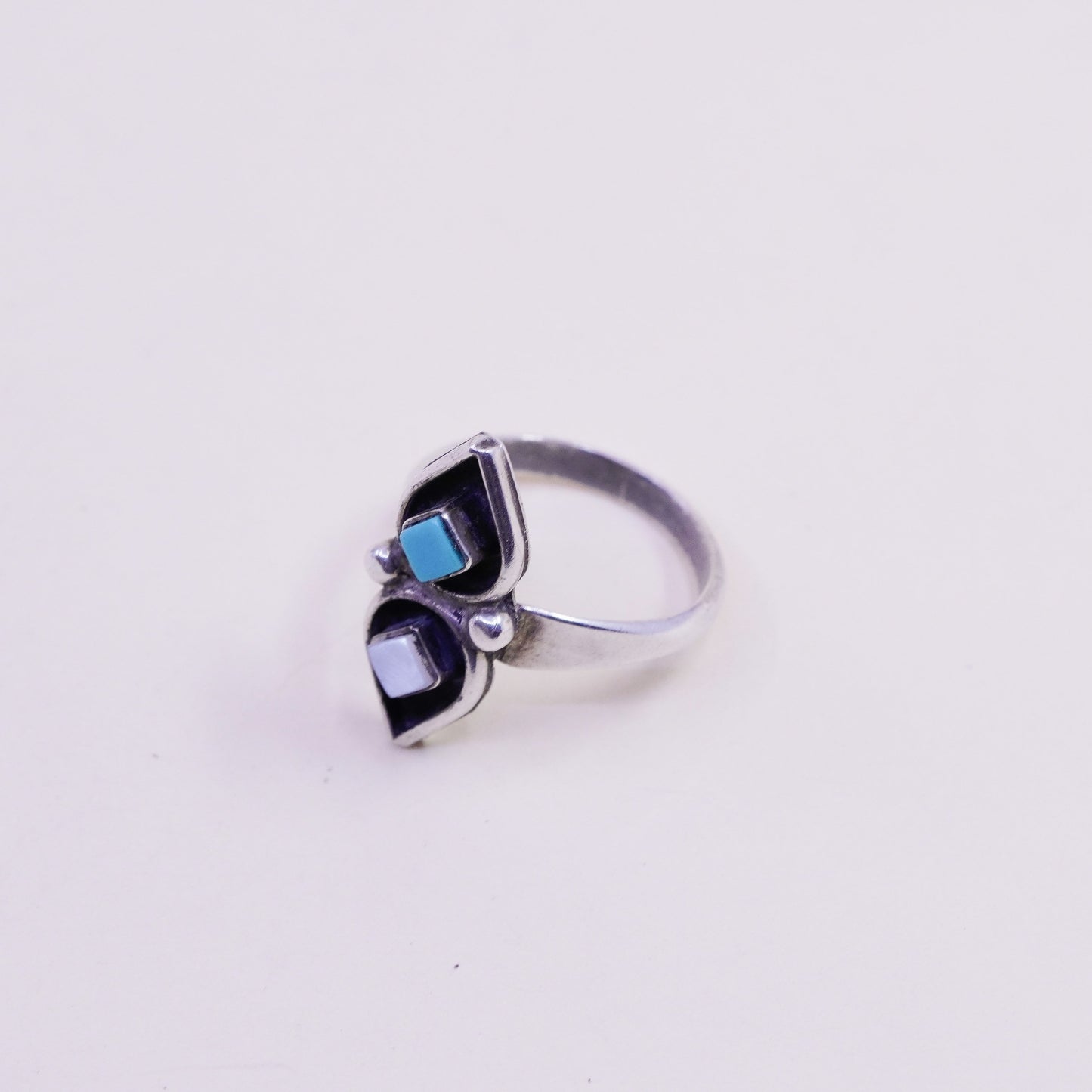 Size 6, Native American Zuni Elliot Gasper sterling 925 silver ring turquoise