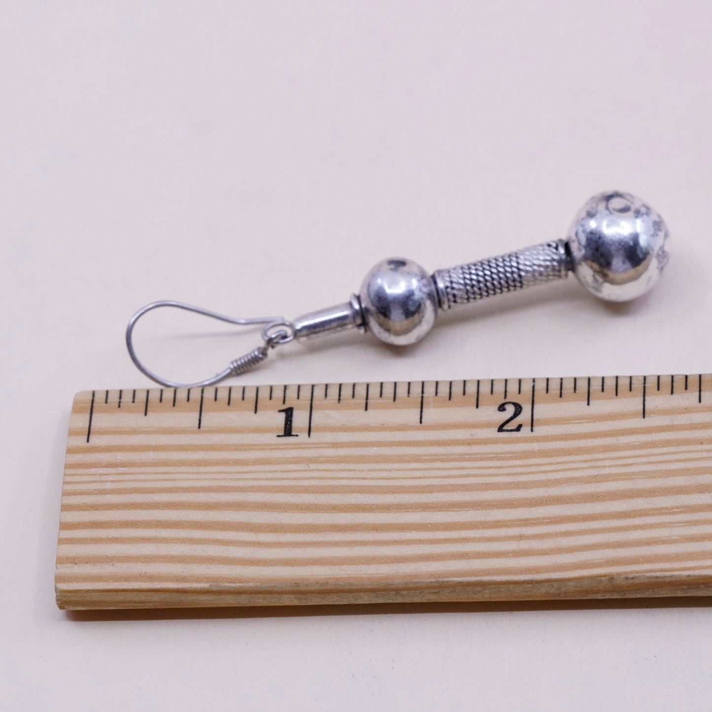 Vintage Sterling 925 silver handmade teardrop earrings and beads