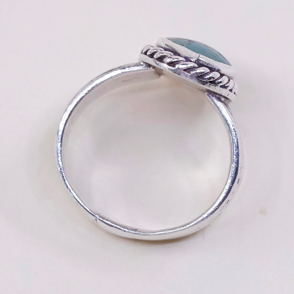 sz 7, Native American sterling silver ring, handmade 925 ring w/ turquoise