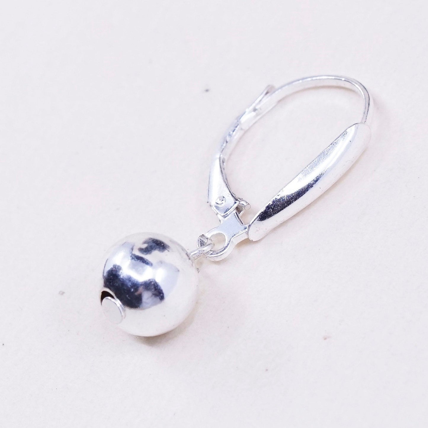 Vintage FAS sterling silver handmade earrings, 925 silver beads dangles