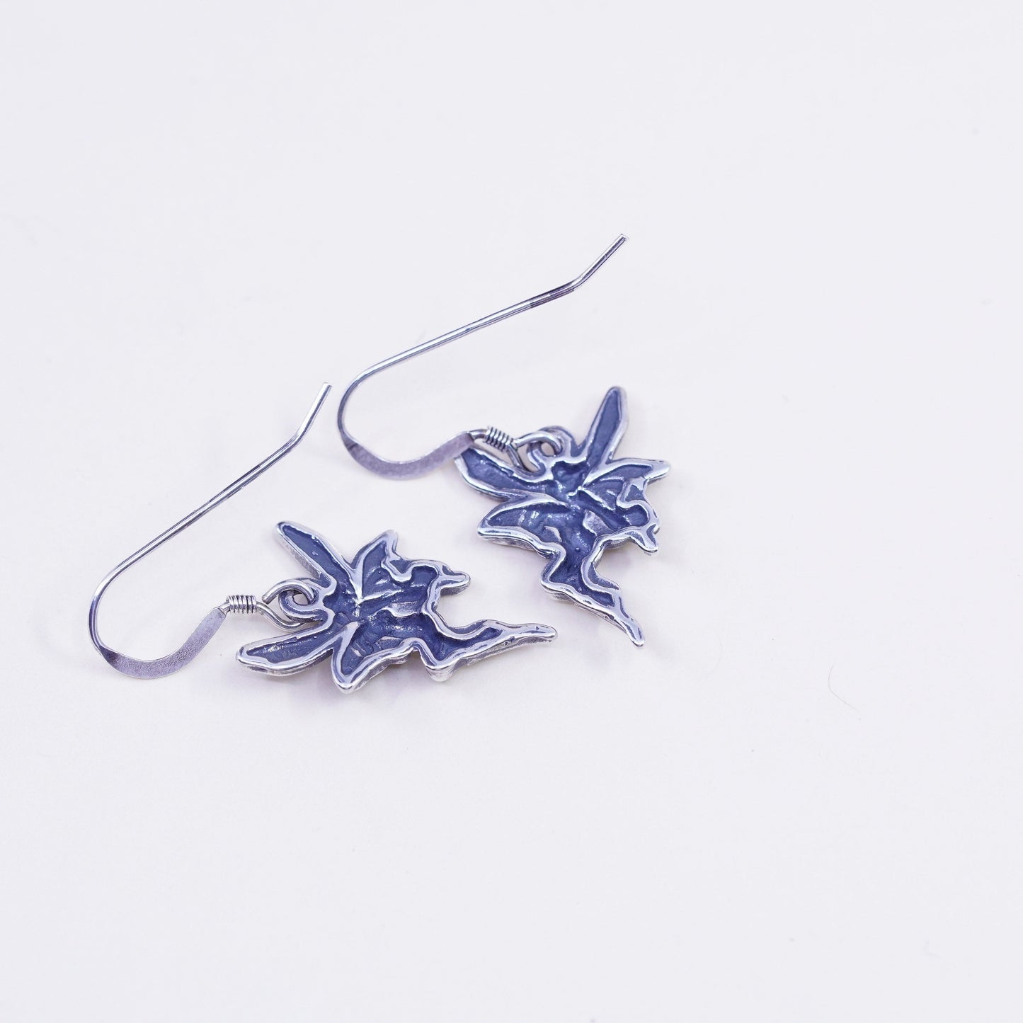 Vintage sterling silver handmade earrings, 925 fairy
