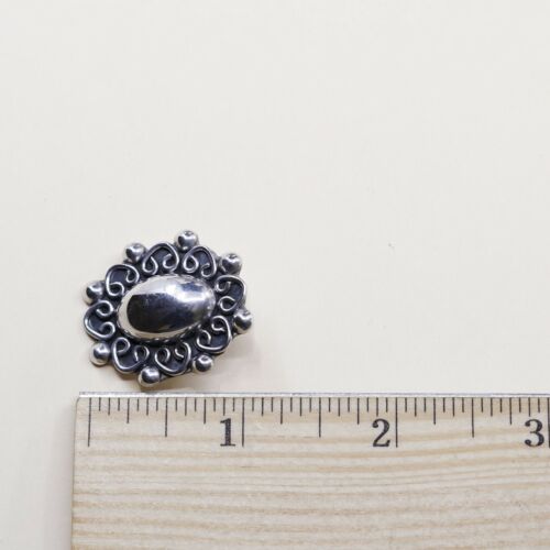 VINTAGE Mexico Handmade Sterling Silver, Solid 925 CLIP ON EARRINGS W Beads