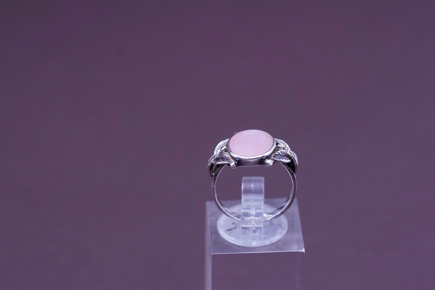 sz 6, Native American navajo Sterling 925 silver Pat Platero ring with pink mop