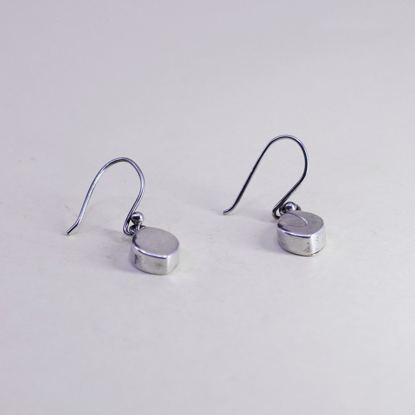 Vintage Sterling silver handmade earrings, 925 teardrop dangles