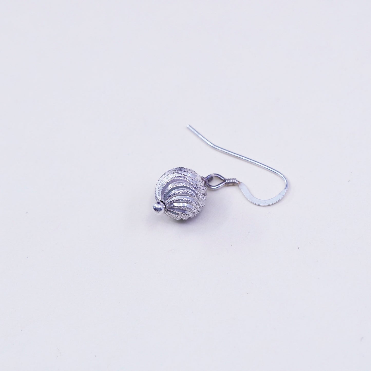 Vintage sterling silver handmade earrings, matte 925 textured beads