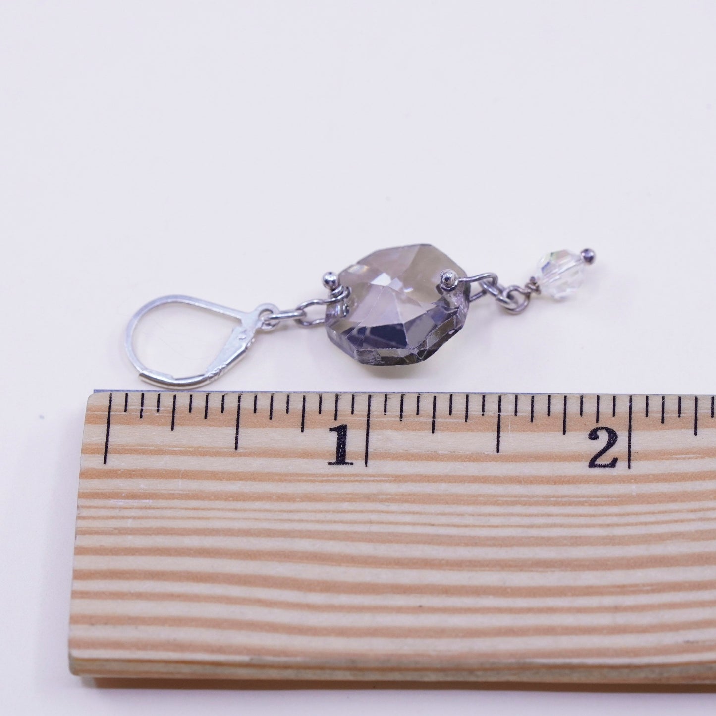Vintage sterling silver handmade earrings, 925 hooks with topaz drops