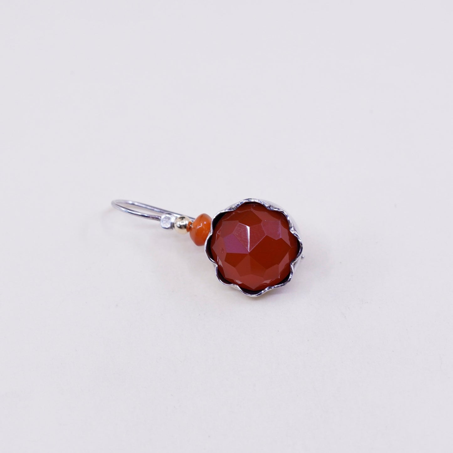 Israel Silpada 14K gold bead with Sterling 925 Silver earrings and carnelian