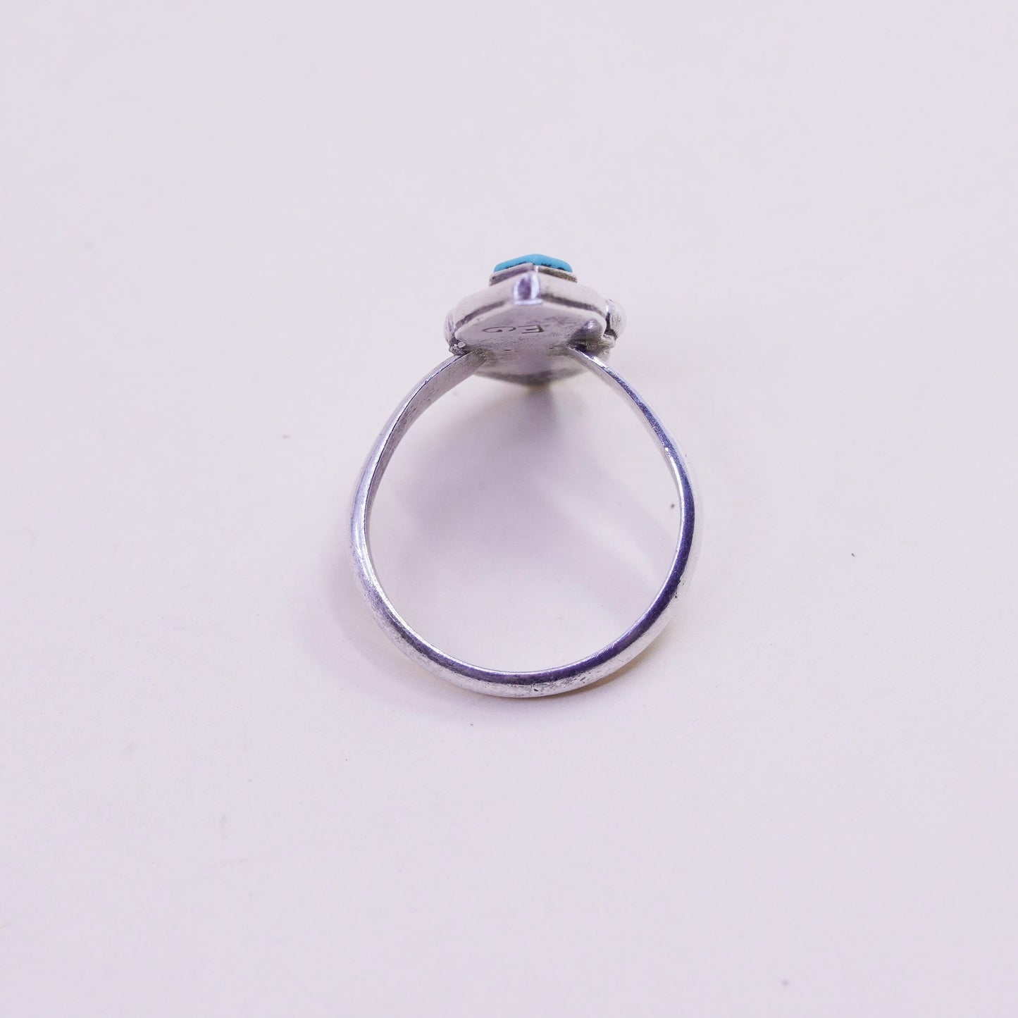 Size 6, Native American Zuni Elliot Gasper sterling 925 silver ring turquoise