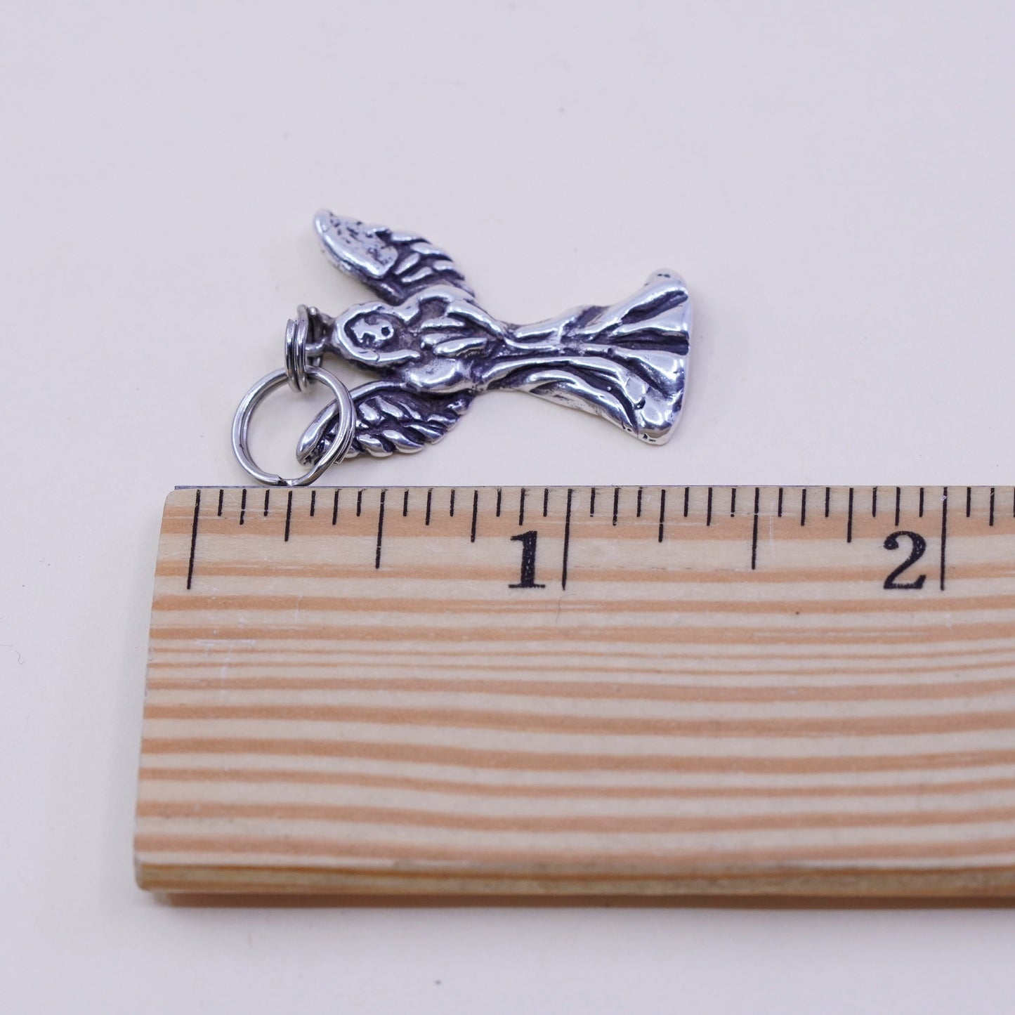 Vintage Sterling 925 silver handmade angel pendant charm