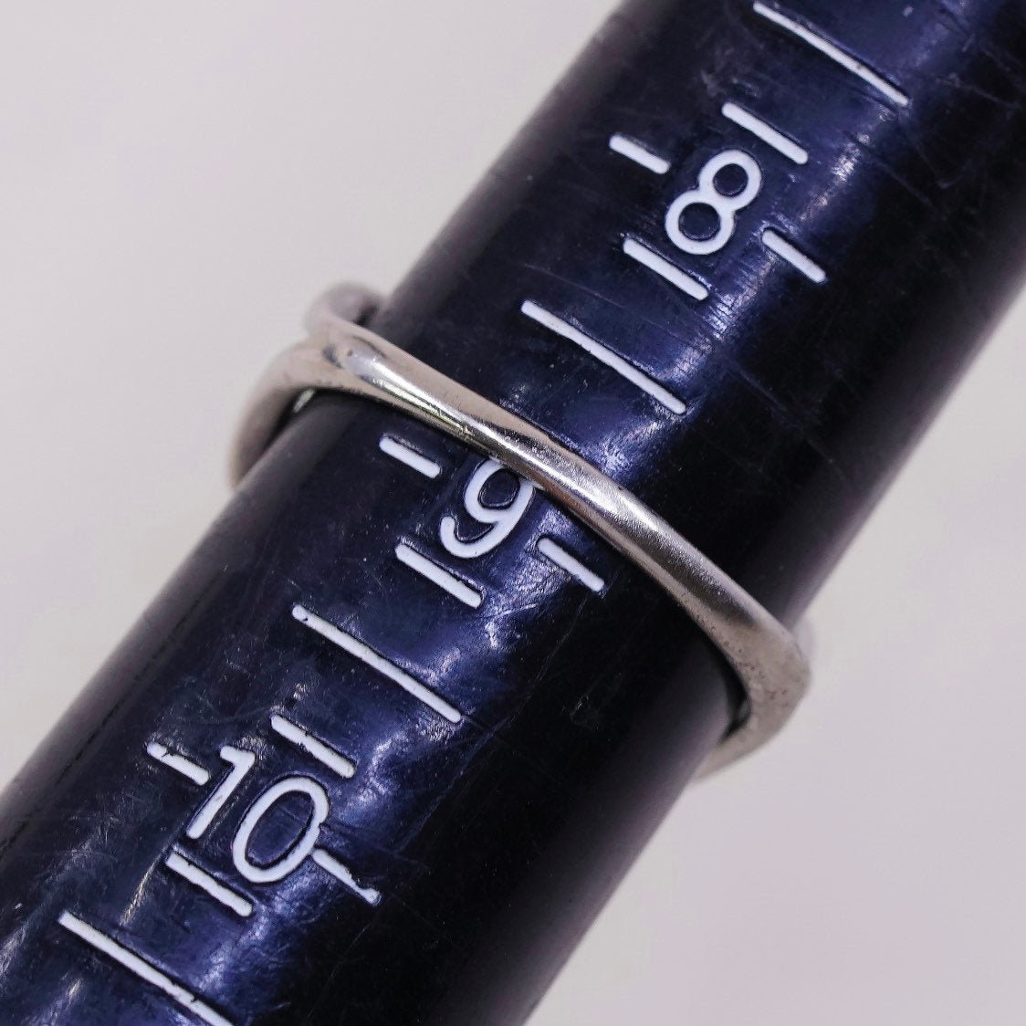 sz 9, vtg Sterling silver handmade ring, 925 band w/ turquoise heart