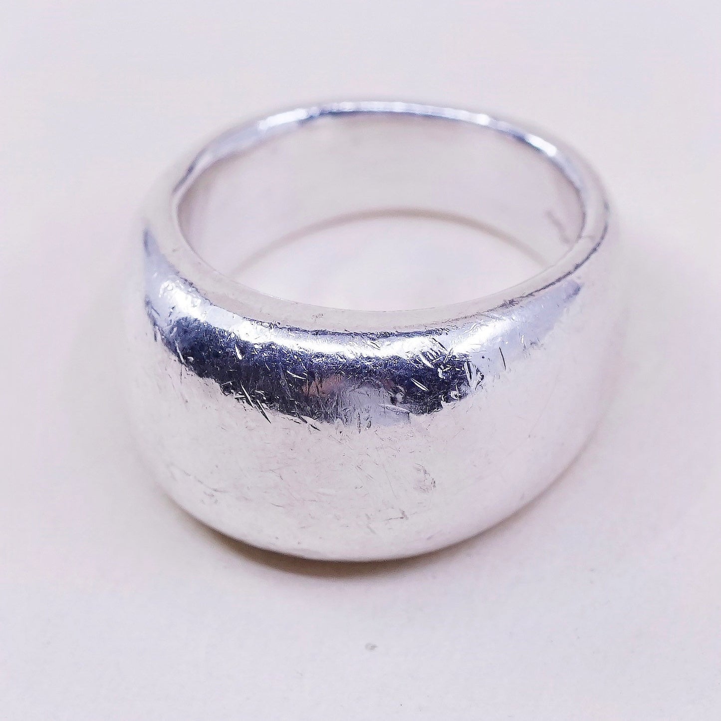 sz 6.75, vtg Anthony Quinn jewelry, sterling silver handmade ring, 925 band