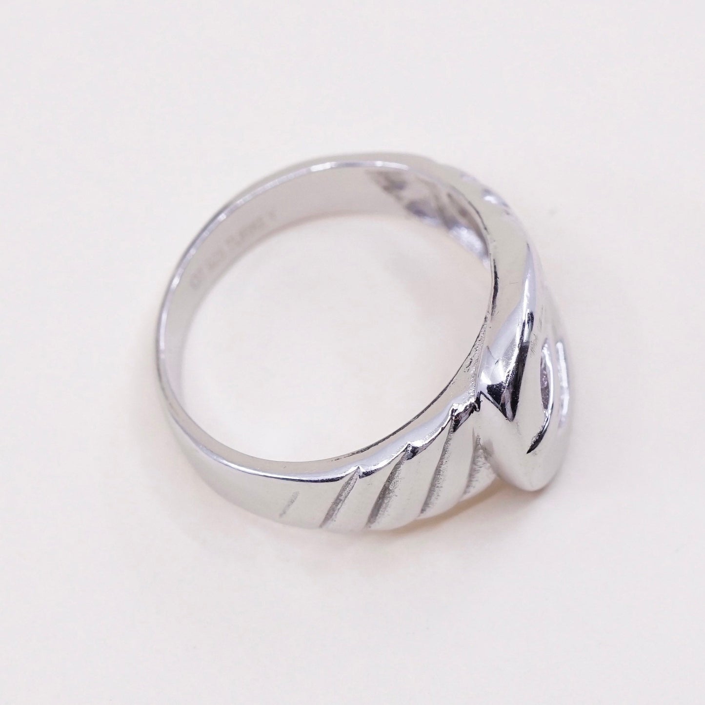 Size 6.25, Vintage sterling silver handmade ring, 925 belt band