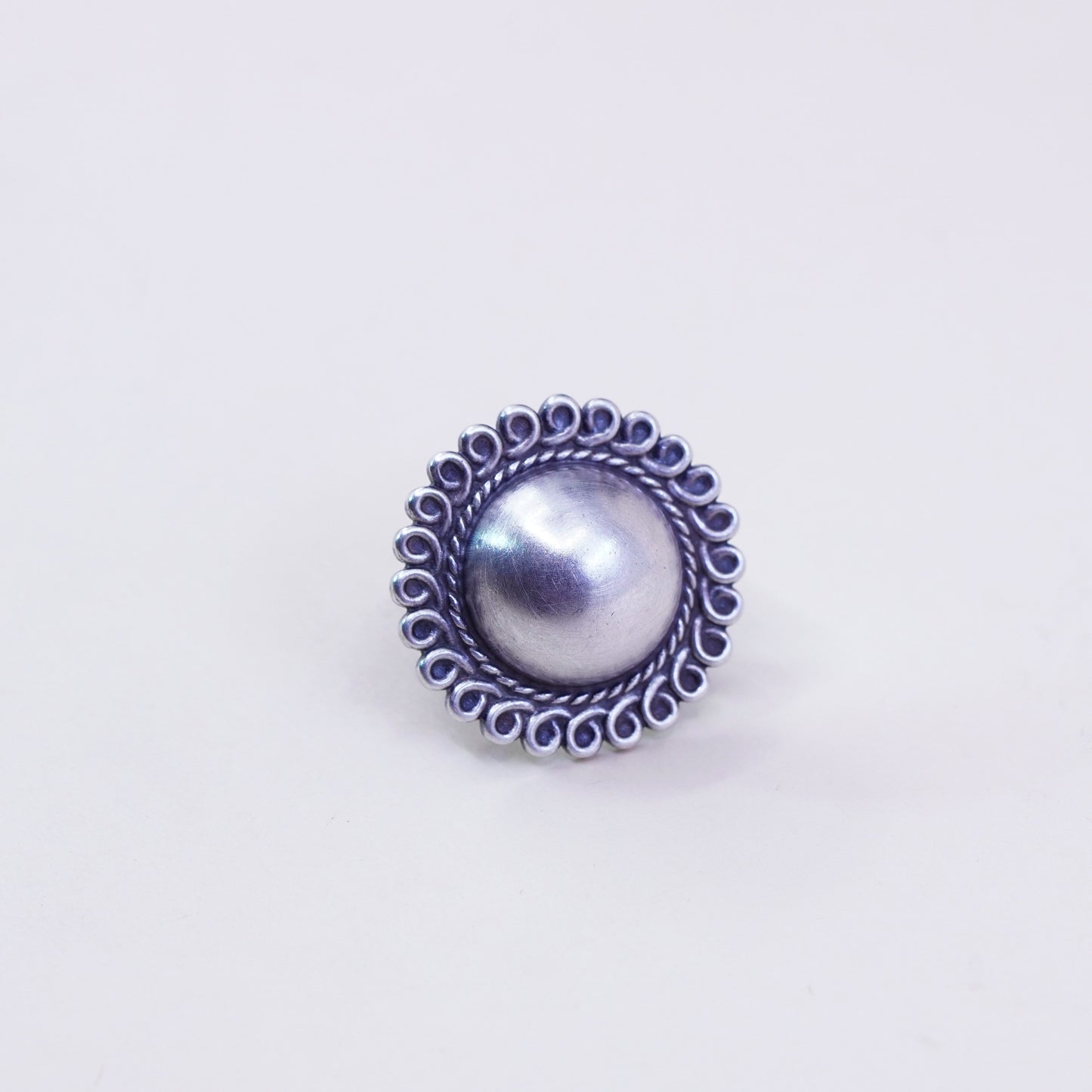 Vintage Sterling silver handmade earrings, 925 screw back ball earrings