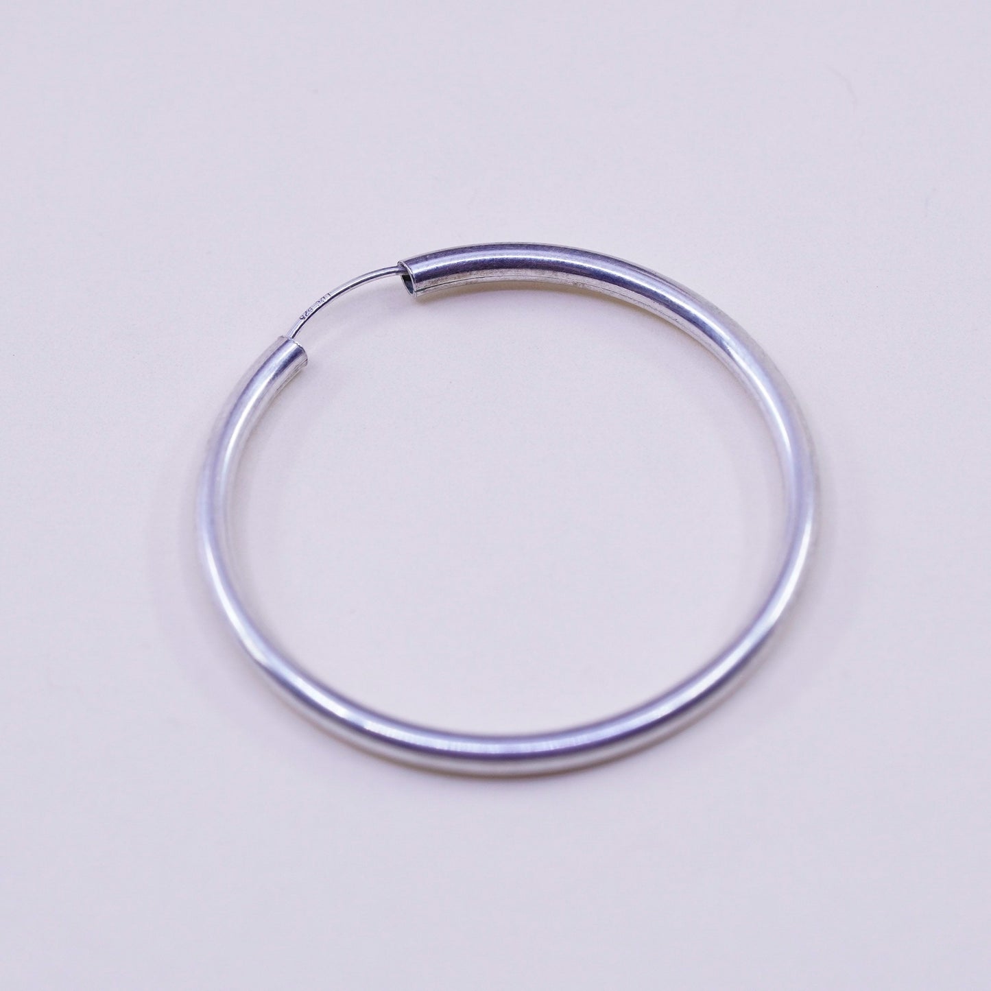 1”, Vintage sterling silver loop earrings, fashion minimalist primitive hoops