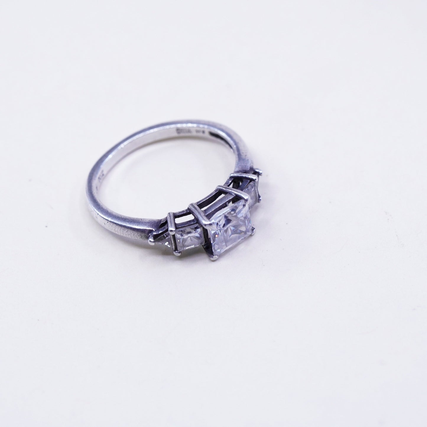Size 10, DO Sterling 925 silver engagement ring with Cz