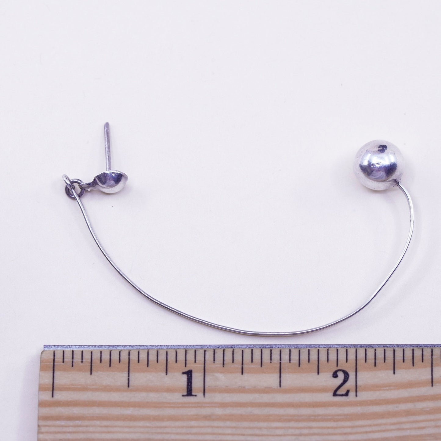 Vintage Sterling silver handmade earrings, 925 beads dangles