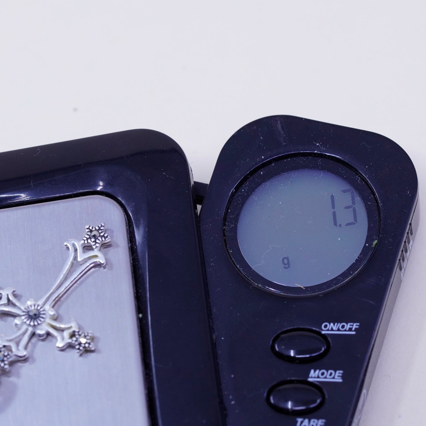Vintage handmade sterling 925 silver cross pendant with marcasite