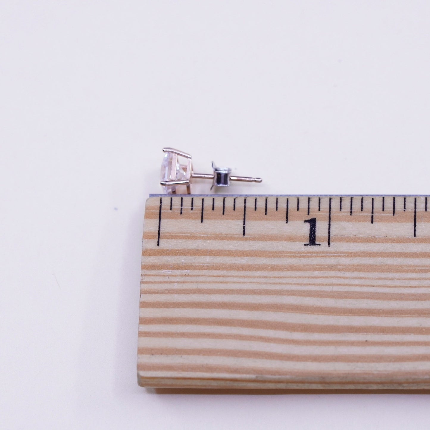 5mm, Vintage rose gold over sterling 925 silver cz studs, minimalist earrings