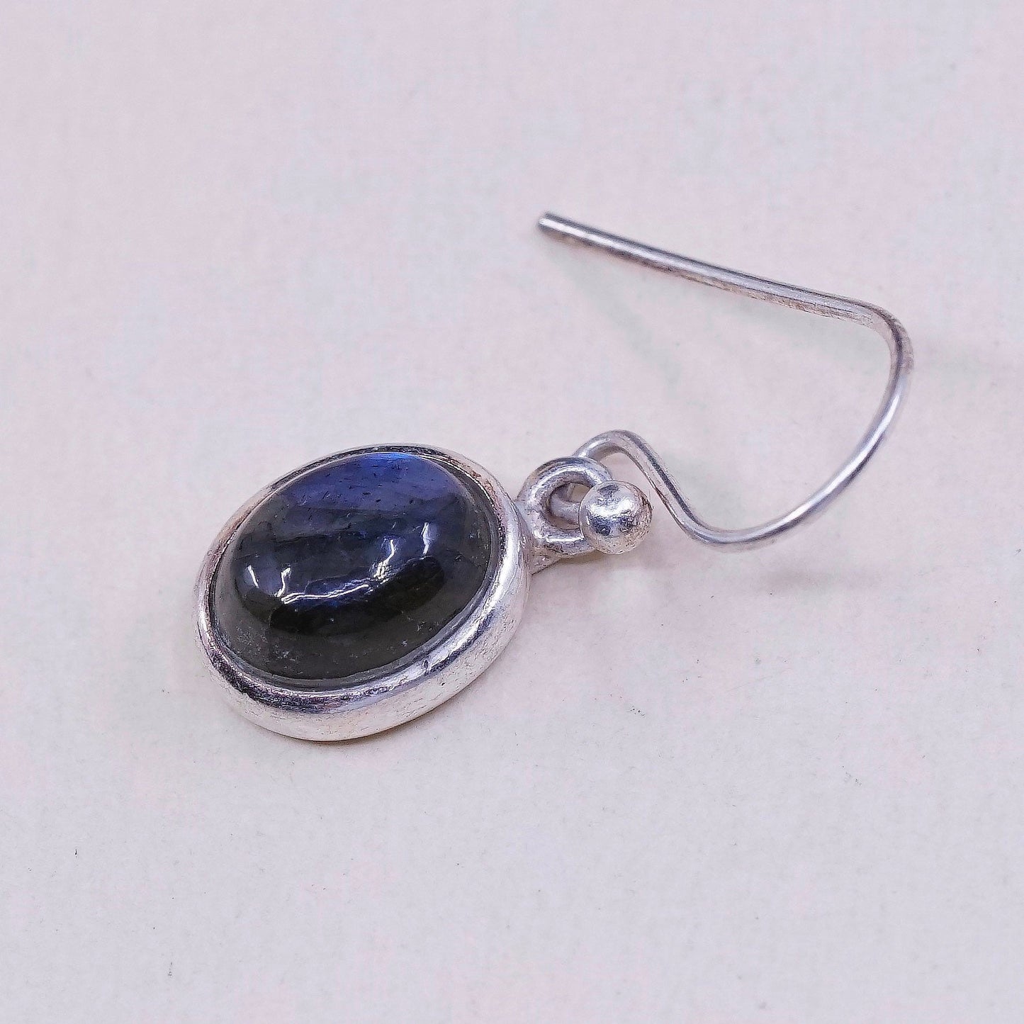 Vintage Sterling 925 silver handmade earrings with labradorite drops