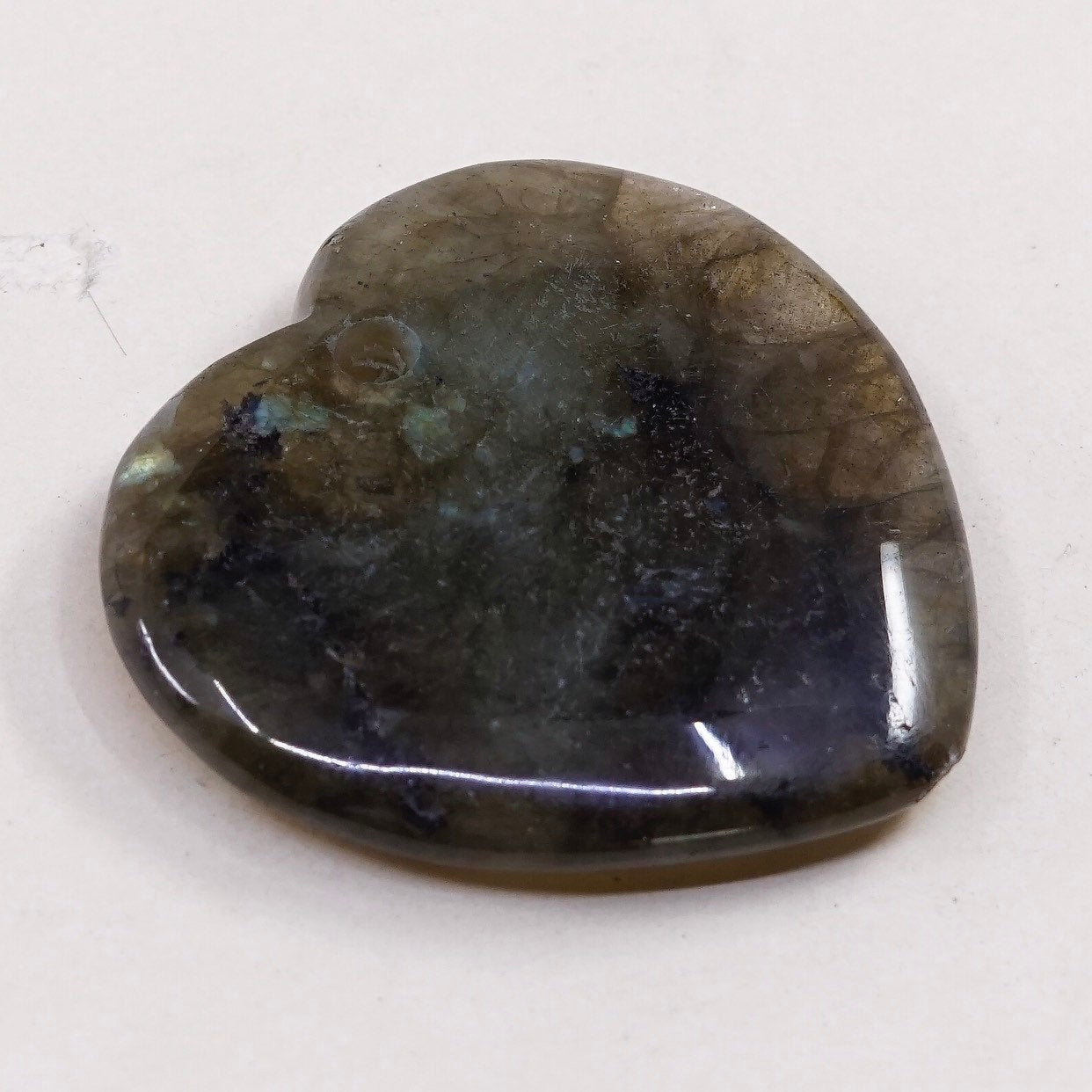 Vintage labradorite heart pendant