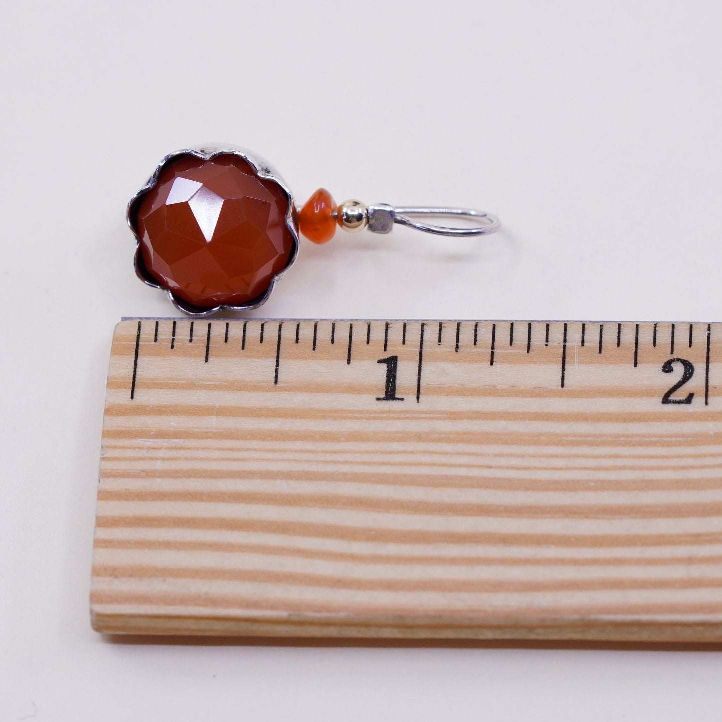 Israel Silpada 14K gold bead with Sterling 925 Silver earrings and carnelian