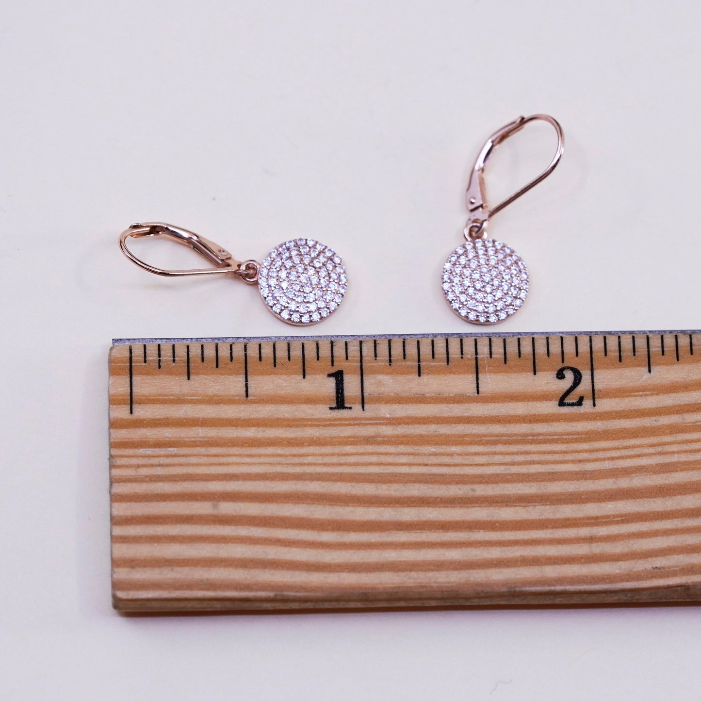 Vintage rose gold over Sterling 925 silver earrings with cluster cz