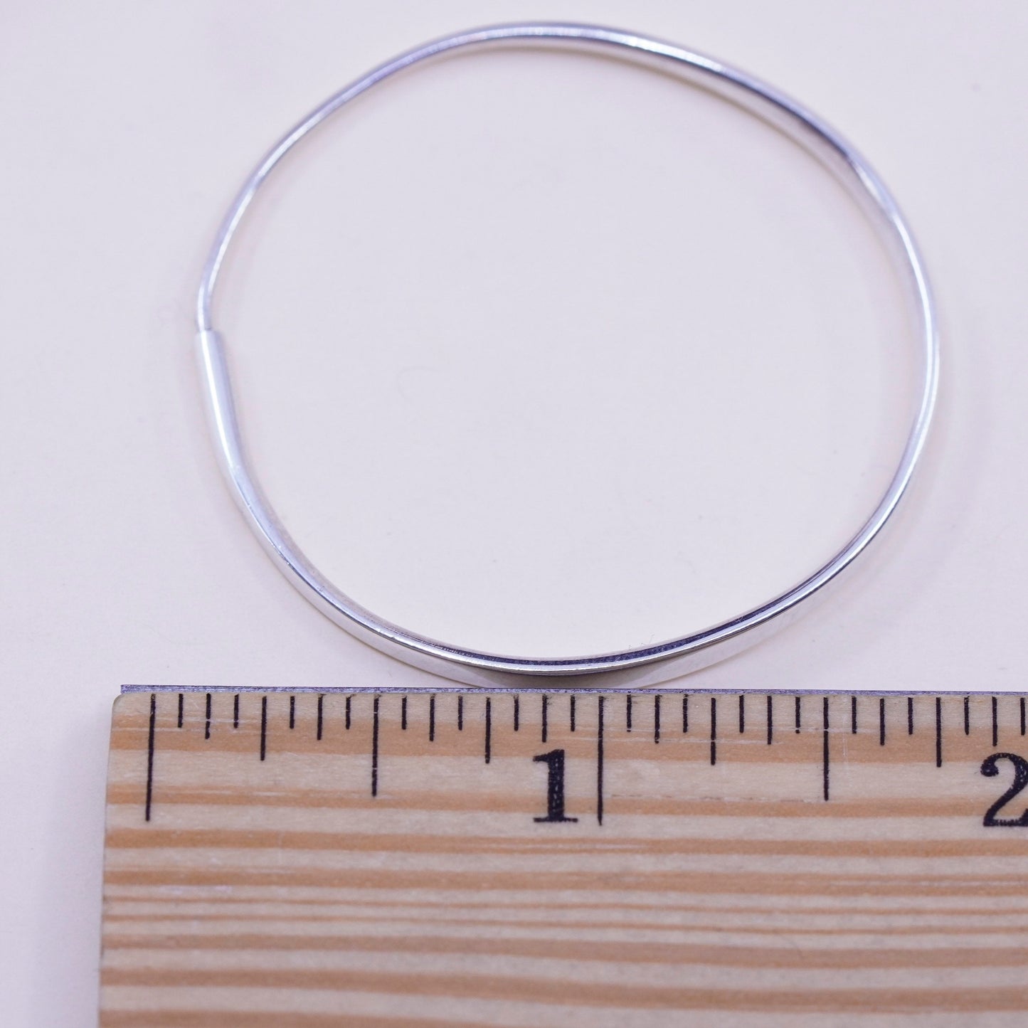 1.5” Vintage sterling silver loop earrings, fashion minimalist primitive hoops