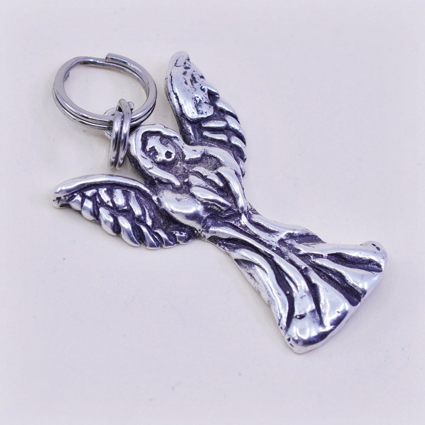 Vintage Sterling 925 silver handmade angel pendant charm