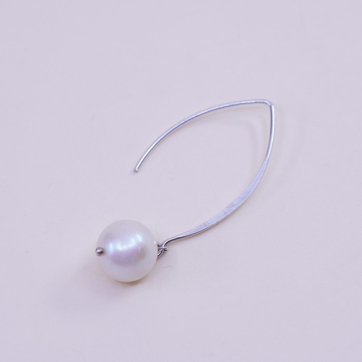 Vintage Sterling silver handmade earrings, 925 hooks with pearl drops