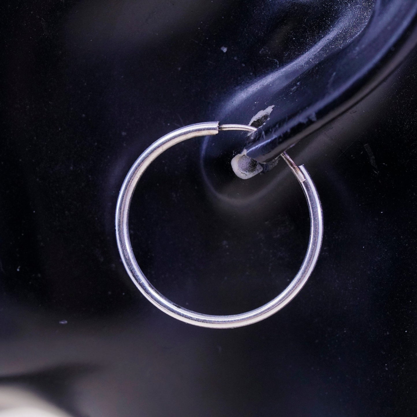 0.75”, VTG sterling 925 silver loop earrings, minimalist primitive hoops