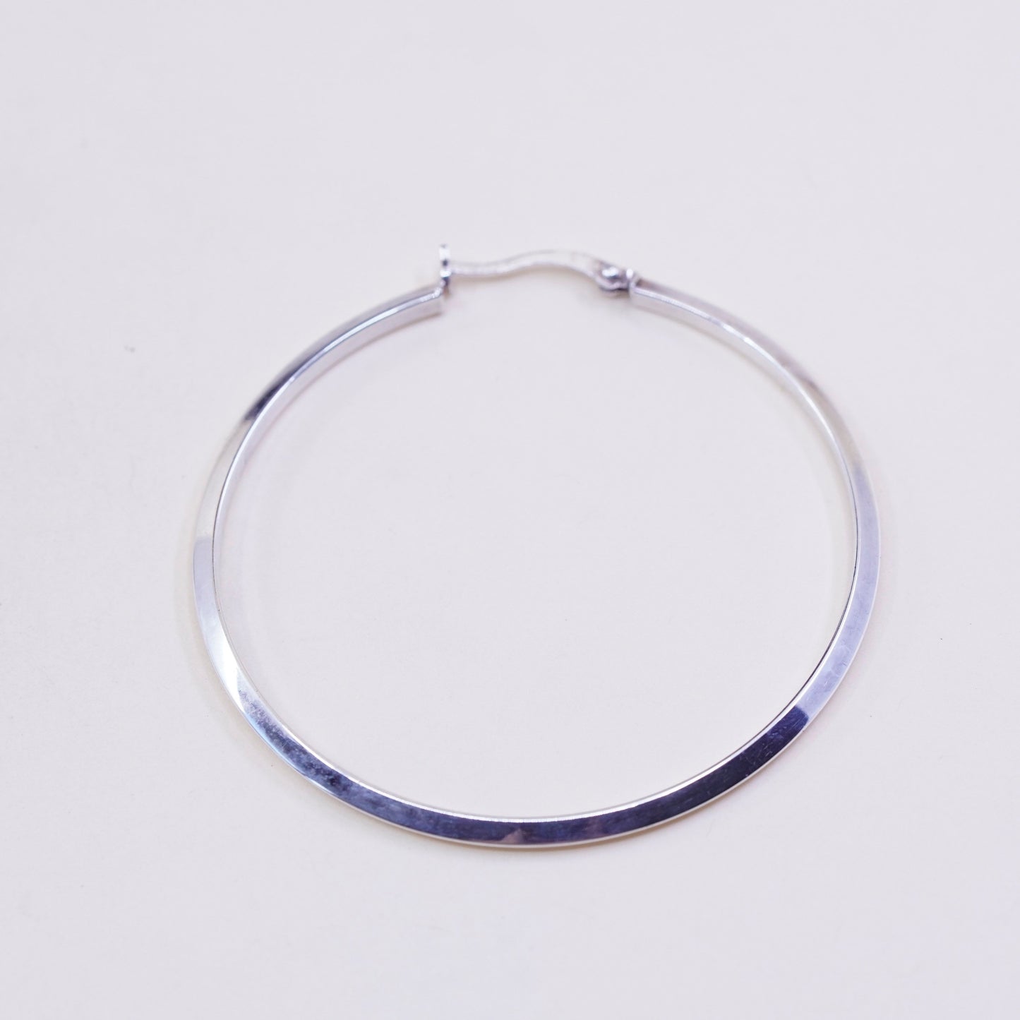 2” vtg JCM sterling silver loop earrings, fashion minimalist primitive hoops