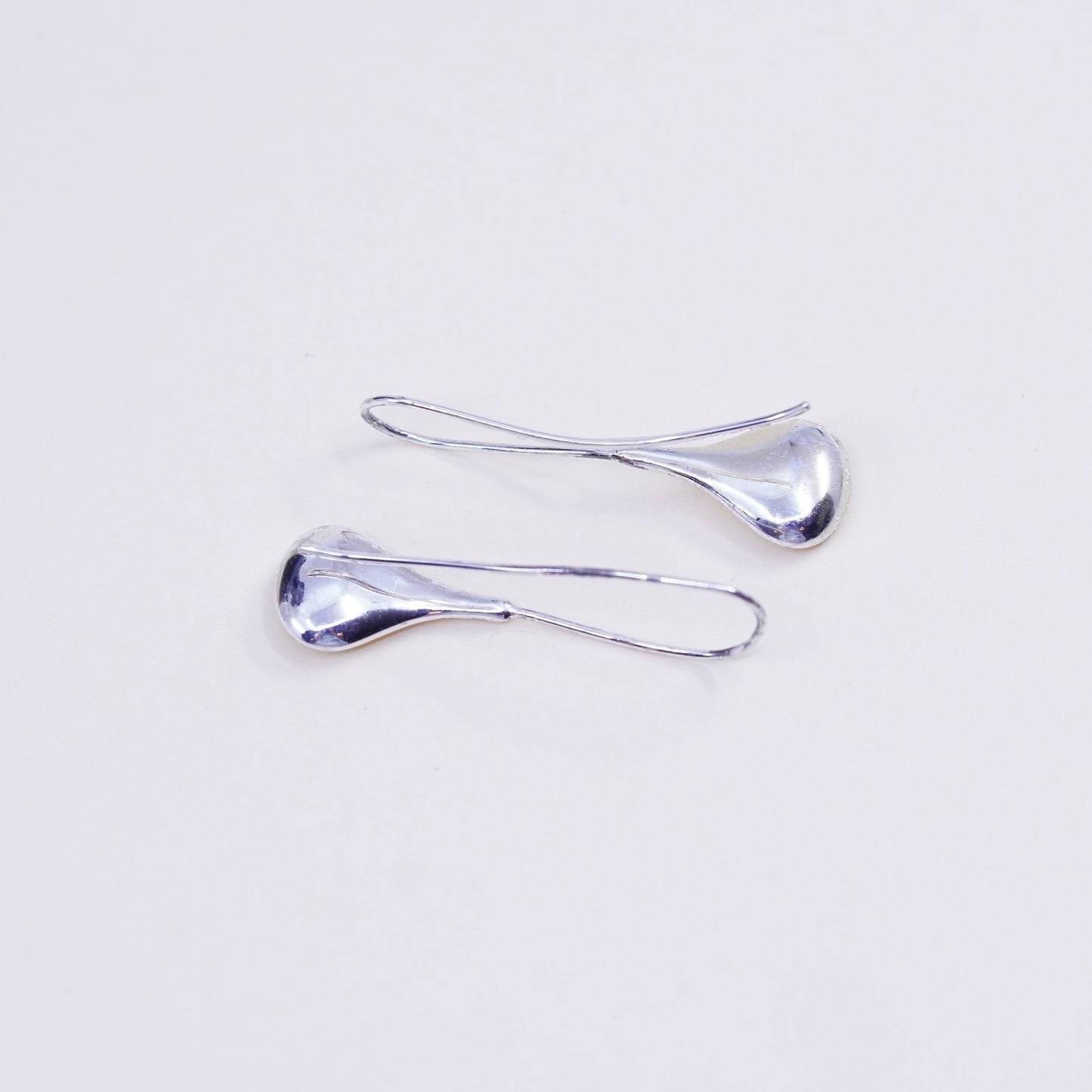 Vintage Sterling silver handmade earrings, 925 teardrop dangles