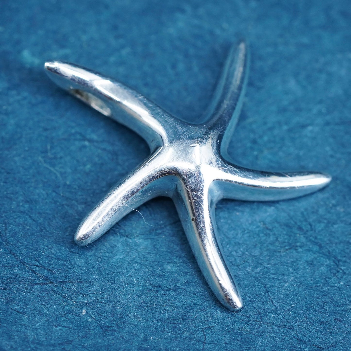 Vintage Sterling silver handmade pendant, 925 starfish tag charm